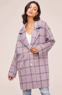 Cozy Coat -Chic Ladies Wear Shop AT15630 PURPLE BLUE PLAID 7