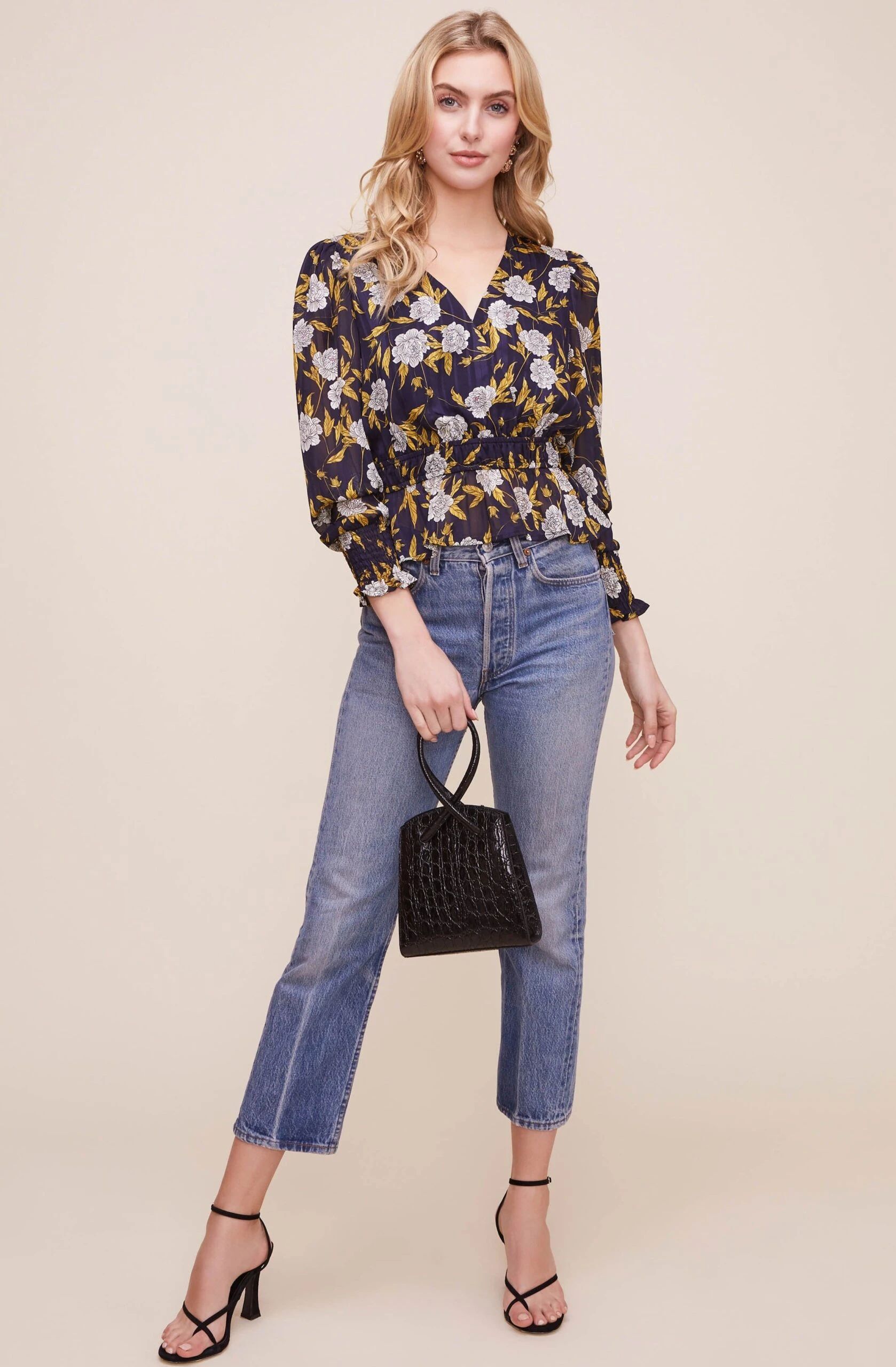 Surplice Floral Peplum Top 4 Surplice Floral Peplum Top - Image 2