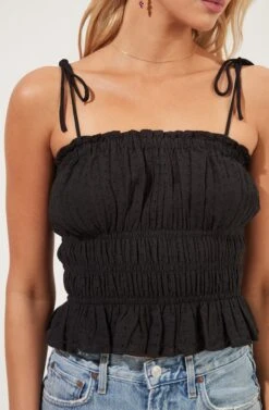 Eyelet Cami -Chic Ladies Wear Shop AT16054 BLACK 4