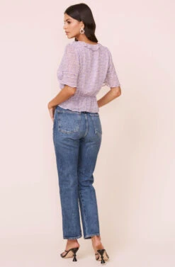 Wrap Front Ruffle Top -Chic Ladies Wear Shop AT16080 003 LAVENDERFLORAL 5