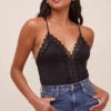 Lace Inset Bodysuit -Chic Ladies Wear Shop AT16124 BLACK 2