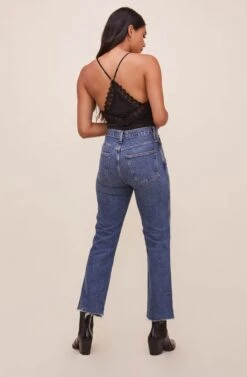 Lace Inset Bodysuit -Chic Ladies Wear Shop AT16124 BLACK 4