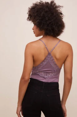 Lace Inset Bodysuit -Chic Ladies Wear Shop AT16124 LAVENDER 6