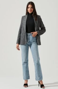 One Button Blazer -Chic Ladies Wear Shop AT16133 BLACK 1