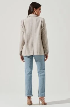 One Button Blazer -Chic Ladies Wear Shop AT16133 TAUPE 3