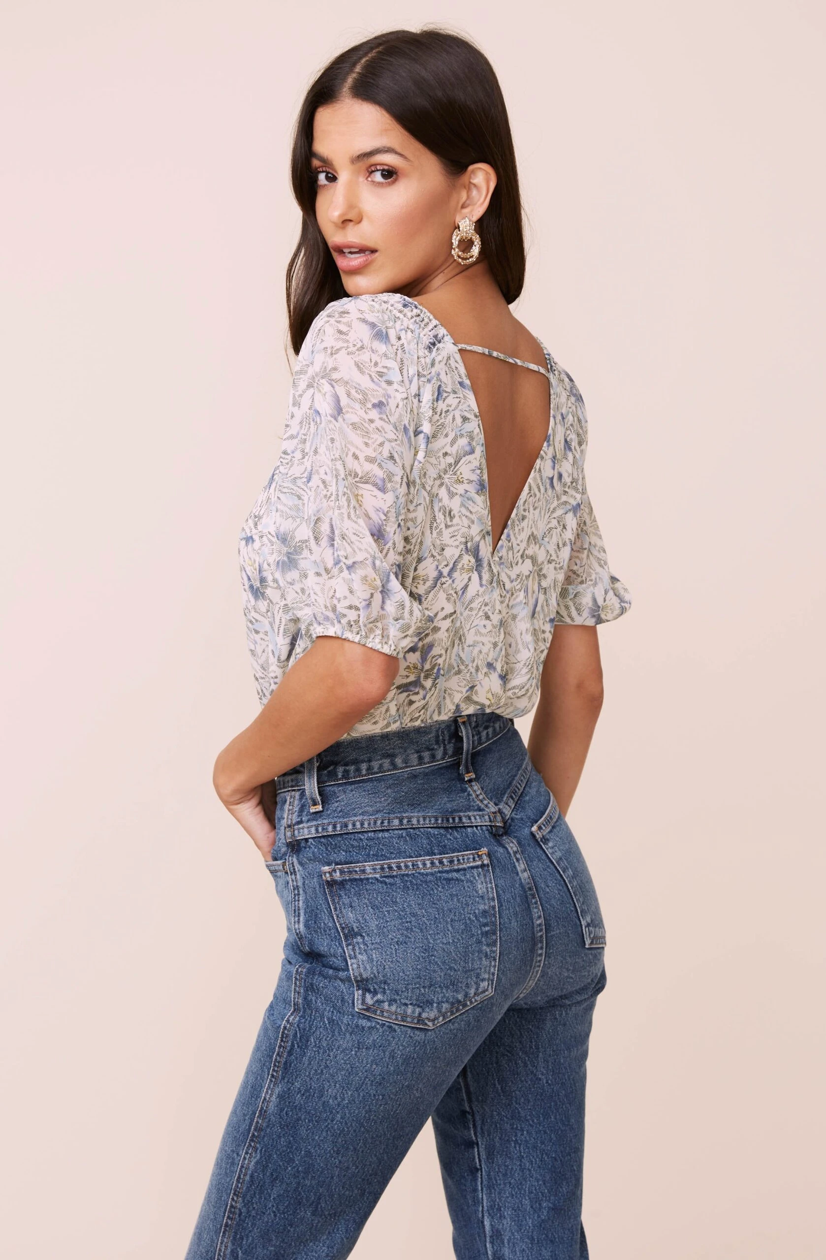 Double V Floral Surplice Bodysuit 8 Double V Floral Surplice Bodysuit - Image 6