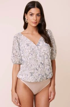 Double V Floral Surplice Bodysuit 10 Double V Floral Surplice Bodysuit -Chic Ladies Wear Shop AT16157 003 IVORYFLORAL 4 ce701a2b 69cd 499f a641 fb12af59fa1d