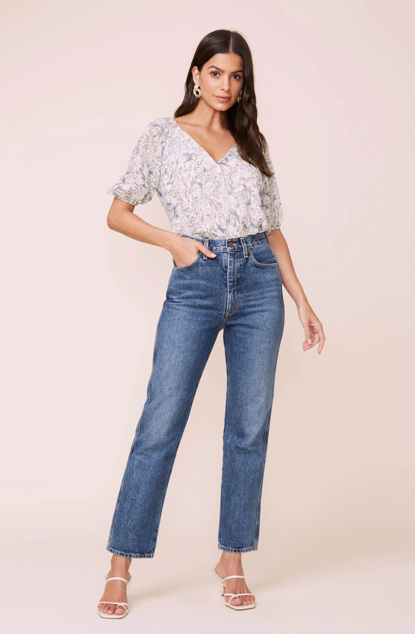 Double V Floral Surplice Bodysuit 4 Double V Floral Surplice Bodysuit - Image 2