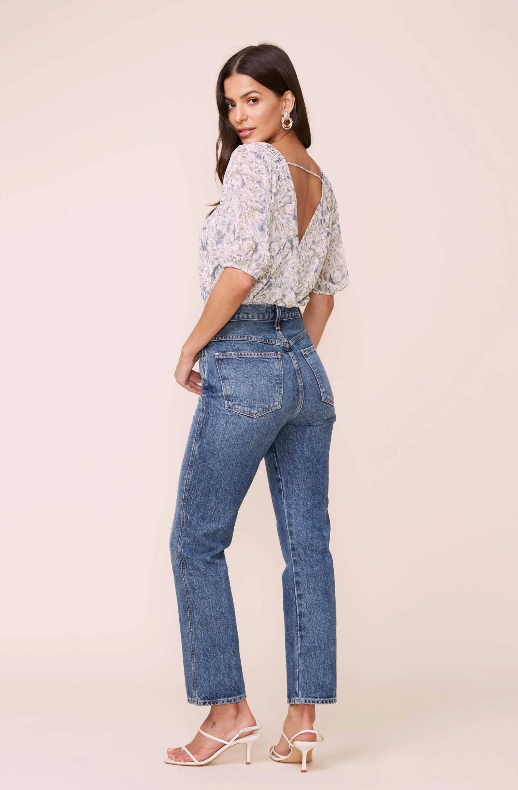 Double V Floral Surplice Bodysuit 7 Double V Floral Surplice Bodysuit - Image 5