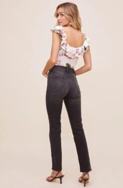 Double Ruffle Off The Shoulder Rib Bodysuit 17 Double Ruffle Off The Shoulder Rib Bodysuit -Chic Ladies Wear Shop AT16160 CREAM MAUVE PALM 4