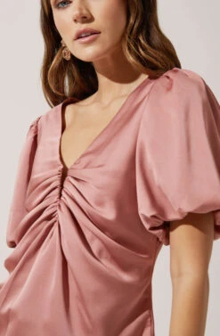 Deep V Balloon Sleeve Top -Chic Ladies Wear Shop AT16293 DARKBLUSH 3 4513f062 713d 4074 95b5 61250f08b871