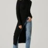 Hi Slit Turtleneck Sweater -Chic Ladies Wear Shop AT16295 BLACK 1