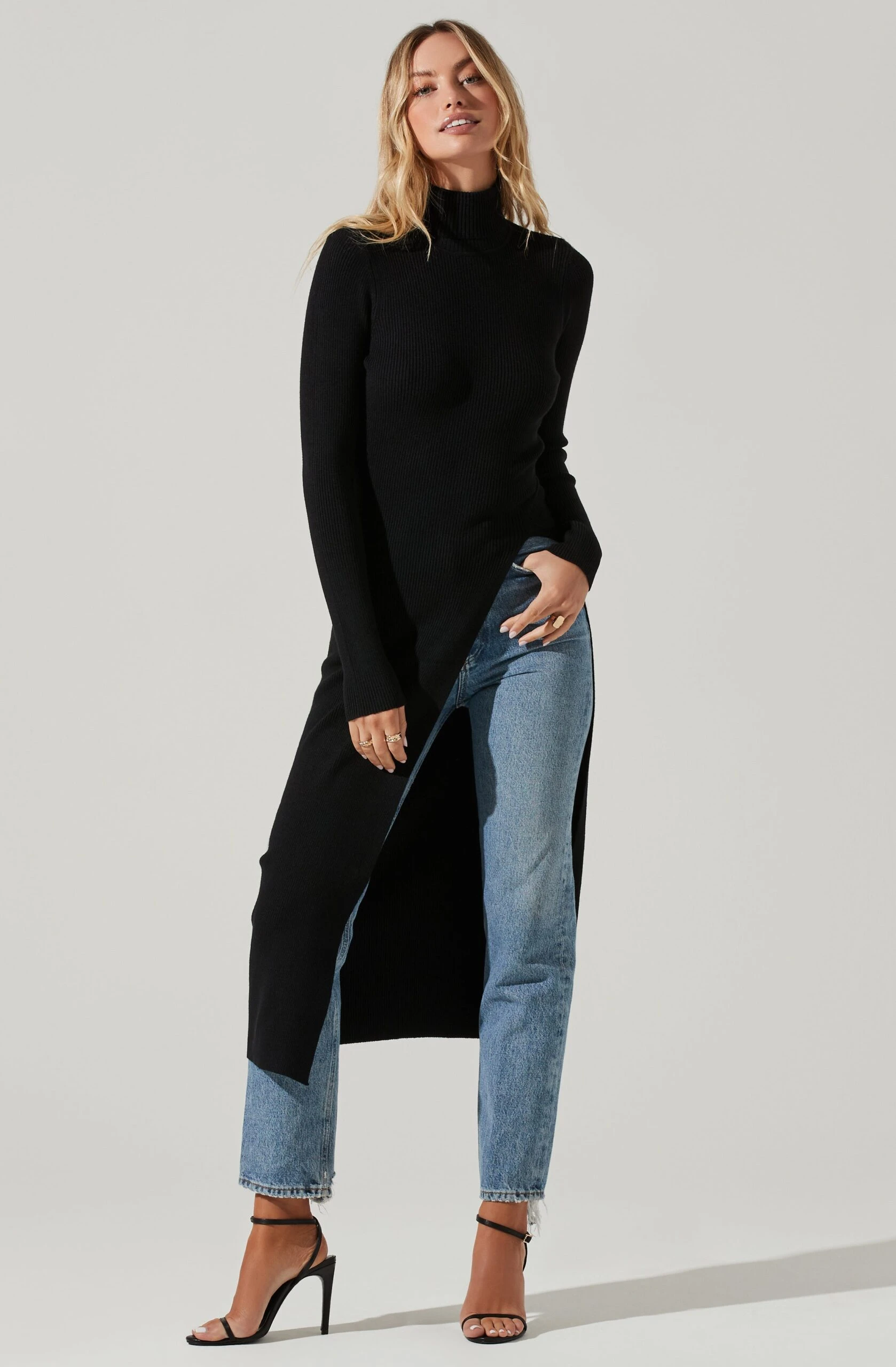 Hi Slit Turtleneck Sweater 3 Hi Slit Turtleneck Sweater