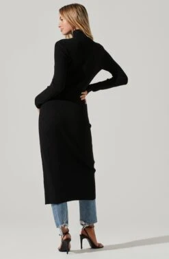Hi Slit Turtleneck Sweater 17 Hi Slit Turtleneck Sweater -Chic Ladies Wear Shop AT16295 BLACK 5