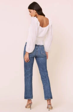 Long Sleeve Crinkle Top -Chic Ladies Wear Shop AT16317 CREAM 5