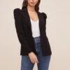 Puff Sleeve Blazer -Chic Ladies Wear Shop AT16327 003 BLACK 3