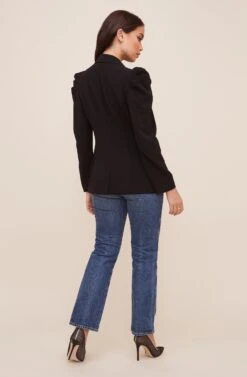 Puff Sleeve Blazer -Chic Ladies Wear Shop AT16327 003 BLACK 4