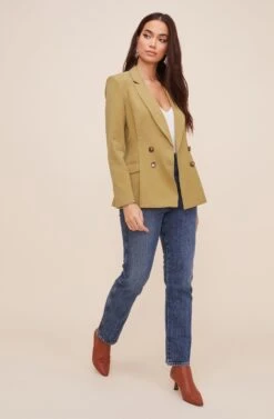 Fitted Pleat Blazer -Chic Ladies Wear Shop AT16425 VINTAGEGOLD CC 1