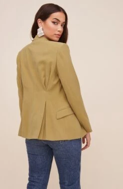 Fitted Pleat Blazer -Chic Ladies Wear Shop AT16425 VINTAGEGOLD CC 5