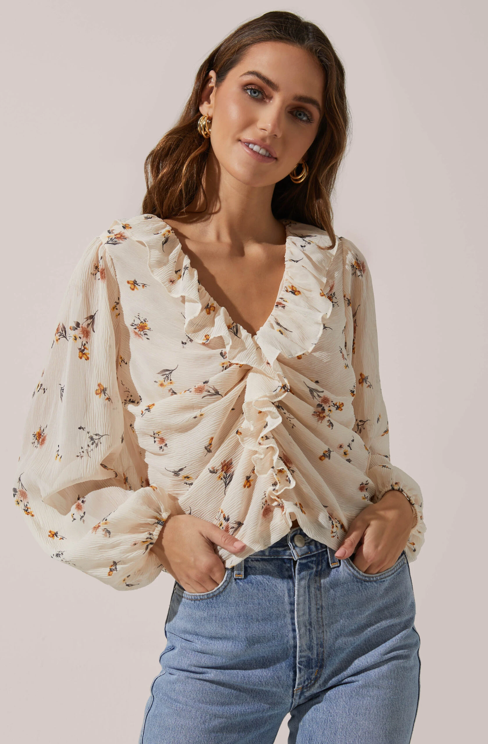Long Sleeve Ruffle Neck Top 3 Long Sleeve Ruffle Neck Top