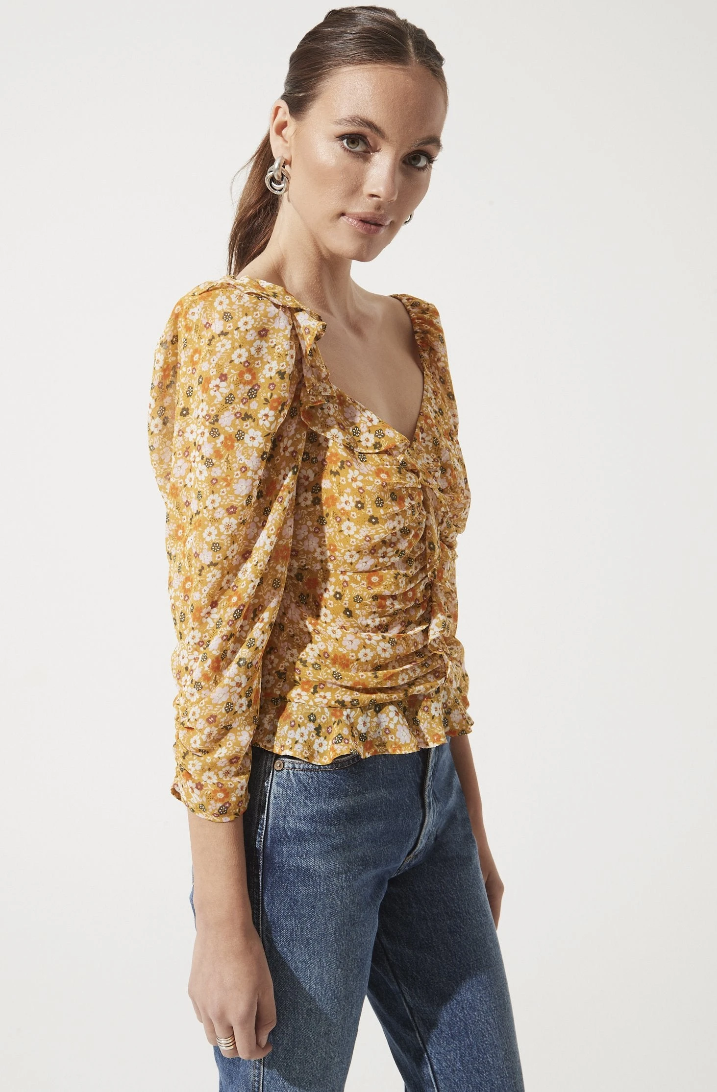 Ruched Sleeve Sweetheart Top 3 Ruched Sleeve Sweetheart Top