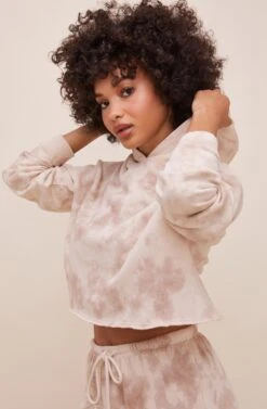 In The Clouds Tie Dye Sweatshirt -Chic Ladies Wear Shop AT16575 TAUPETIEDYE 3