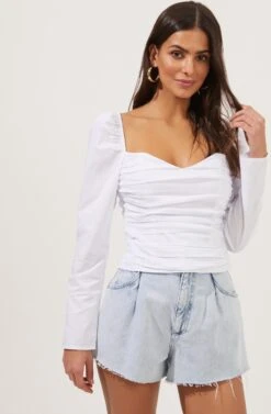 Ruched Long Sleeve Top