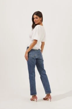 Bubble Sleeve Smocked Top -Chic Ladies Wear Shop AT16720 003 WHITE 4