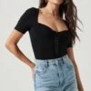 Hook & Eye Bodysuit -Chic Ladies Wear Shop AT16960 BLACK 2