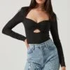 Ventura Sweetheart Cutout Bodysuit -Chic Ladies Wear Shop AT17004 BLACK 2