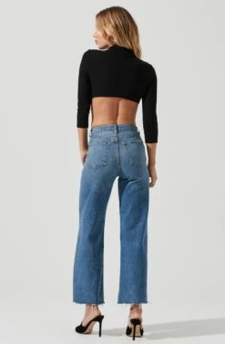 Somerset Mock Neck Cutout Bodysuit -Chic Ladies Wear Shop AT17047 BLACK 4 01d5b5f2 2764 4201 af28 d8150bfaa2f8