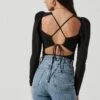 Multi Back Cutout Bodysuit -Chic Ladies Wear Shop AT17094 BLACK 1375