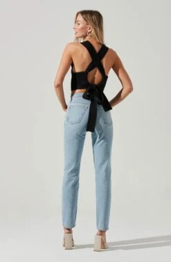 Tie Back Sweater Tank Top -Chic Ladies Wear Shop AT17237 BLACK 1675