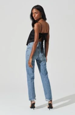 Tie Back Square Neck Cami -Chic Ladies Wear Shop AT17242 BLACK 6