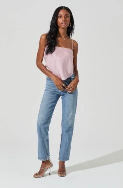 Tie Back Square Neck Cami -Chic Ladies Wear Shop AT17242 LILAC 1