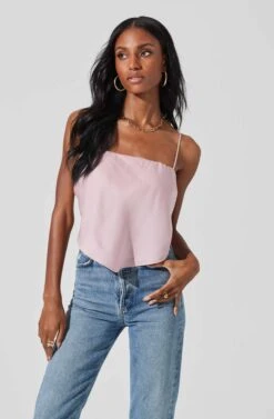 Tie Back Square Neck Cami -Chic Ladies Wear Shop AT17242 LILAC 3