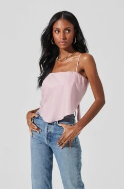 Tie Back Square Neck Cami -Chic Ladies Wear Shop AT17242 LILAC 4