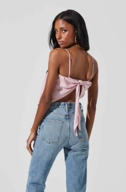Tie Back Square Neck Cami -Chic Ladies Wear Shop AT17242 LILAC 5