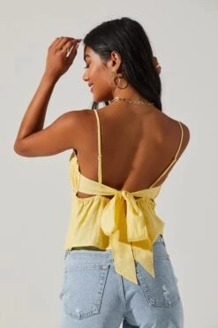 Pleated Linen Cami -Chic Ladies Wear Shop AT17248B YELLOW 3