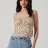 Pleated Floral Linen Cami -Chic Ladies Wear Shop AT17248 TAUPEPINKFLORAL 3