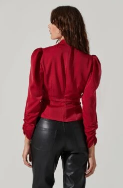 Twist Mock Neck Top -Chic Ladies Wear Shop AT17289 WINE 3