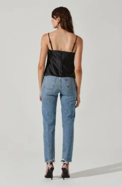 Satin Cowl Neck Cami -Chic Ladies Wear Shop AT17502 BLACK 4