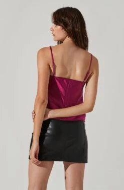 Satin Cowl Neck Cami -Chic Ladies Wear Shop AT17502 FUCHSIA 3
