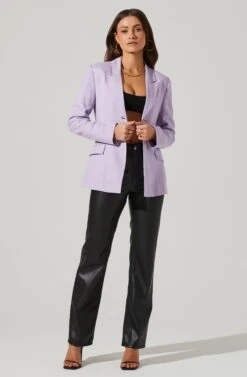 Fitted Buttoned Blazer -Chic Ladies Wear Shop AT17557 LILAC 2