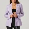 Fitted Buttoned Blazer -Chic Ladies Wear Shop AT17557 LILAC 4