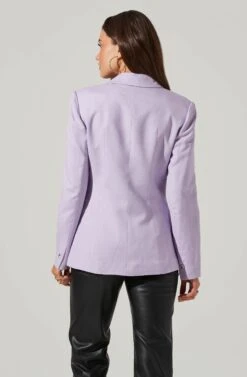 Fitted Buttoned Blazer -Chic Ladies Wear Shop AT17557 LILAC 5