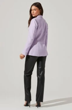 Fitted Buttoned Blazer -Chic Ladies Wear Shop AT17557 LILAC 6