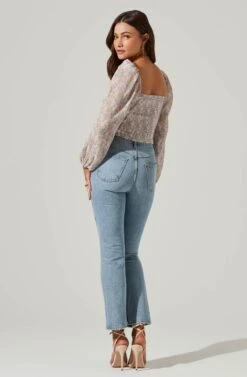 Long Sleeve Plisse Cross Bust Top -Chic Ladies Wear Shop AT17587 PINKBLUEMULTIFL 4