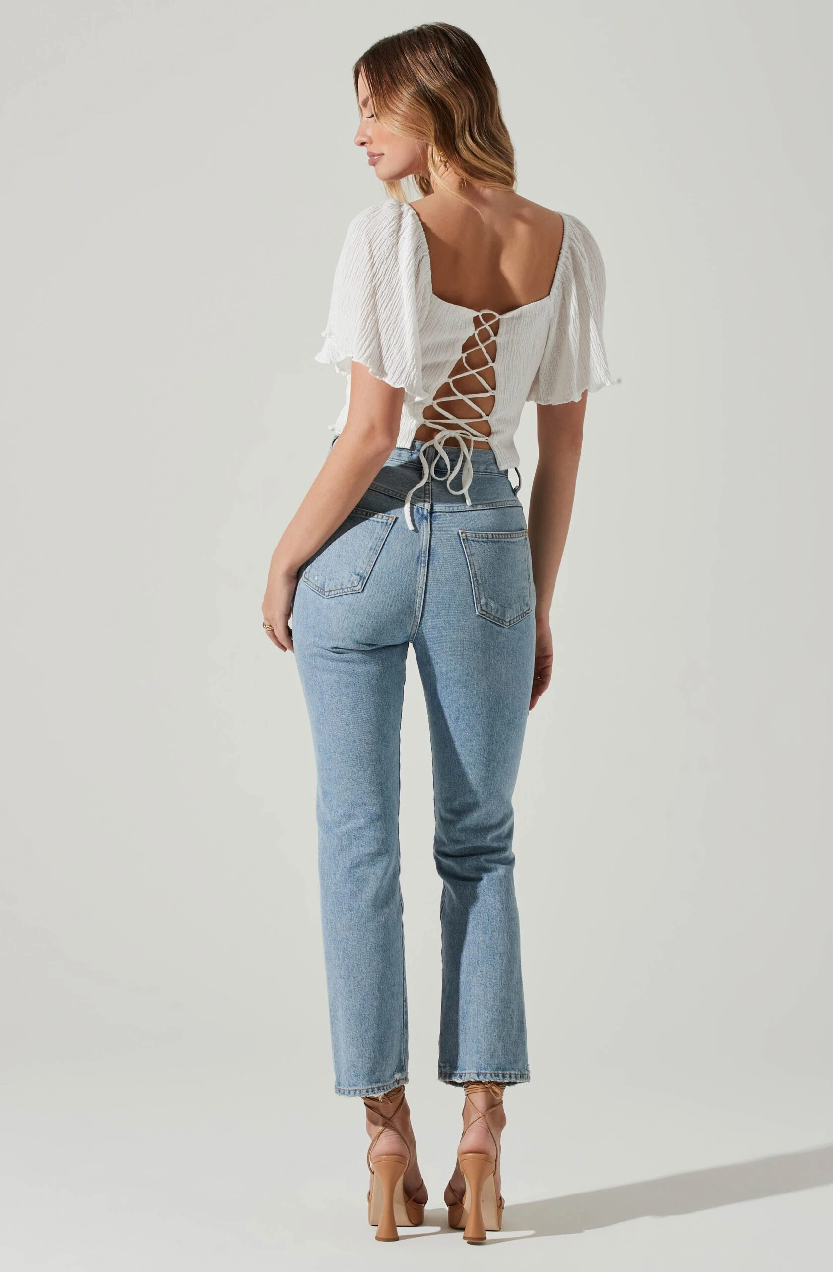 Flutter Sleeve Lace Back Top 19 Flutter Sleeve Lace Back Top - Image 17