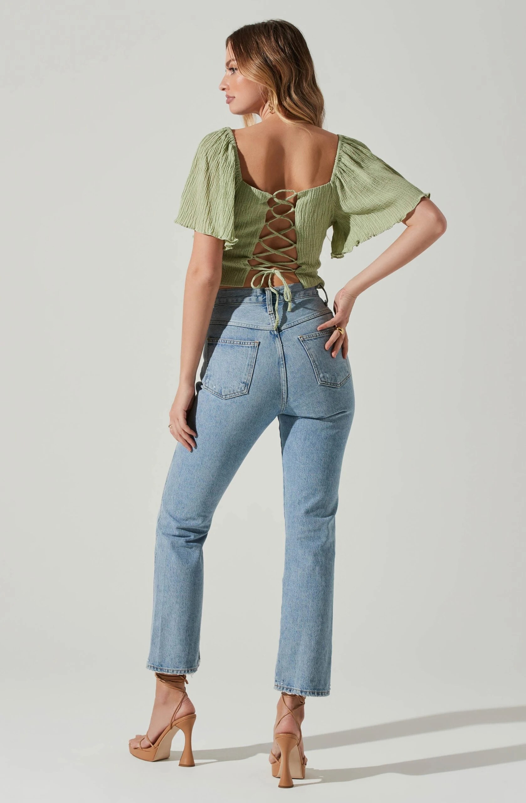 Flutter Sleeve Lace Back Top 13 Flutter Sleeve Lace Back Top - Image 11